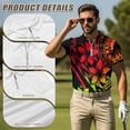 thumbnail image 5 of Aplkyhs Matching Golf Shirts for Couple Quarter Zip Red Polynesian Flower Men's Casual Short Sleeve Cool Golf Shirts 4-Way Stretch for Golf,Tennis,Hiking,Running,Gym Breathable Fabric, 5 of 6