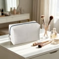 thumbnail image 4 of Woven Cosmetic Pouch, Travel Wash Bag, Makeup Brush Organizer, Spacious Zipper Interior and Lightweight Compact Size for Travel Luggage, Home Vanity, and Gym Locker., 4 of 9