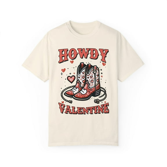 Howdy Valentine Comfort Colors Shirt, Cowgirl Western Valentines Gift