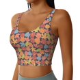 thumbnail image 2 of Sports Bras For Women Workout Tank Tops, Multicolor Maple Leaves Running Vest With Removable Cups, 2 of 2