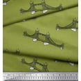 thumbnail image 2 of Soimoi Green Modal Satin Fabric Text & London Bridge Architectural Printed Fabric 1 Yard 42 Inch Wide, 2 of 3