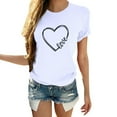 thumbnail image 1 of B91xZ Womens Tops T-shirt Décontracté Élégant Col Rond Manches Courtes Ample, Blanc m, 1 of 5