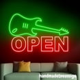 thumbnail image 3 of Handmadetneonsign Guitar Open Neon Sign, Guitar Shop Wall Art, Musical Instrument Store Wall Decor 037154, 3 of 5