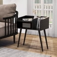 thumbnail image 2 of Gymax Set of 2 Mid Century Modern End Table w/ Open Shelves Metal Support Legs Black, 2 of 10