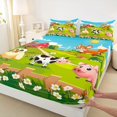 thumbnail image 3 of jejeloiu Cute Daisy Farm Animals Bed Sheets,Kawaii Chicken Cow Pig King Sheets For Girls Boys 4 Pieces, 3 of 7