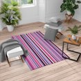 thumbnail image 1 of Pastel Turkish Area Rug, Vertically Striped Pattern Different Color Straight Lines Classic Old Fashioned, Carpet for Living Room Decor with Distressed Look, 6.6' X 9.6', Lavender Blue, by Ambesonne, 1 of 4