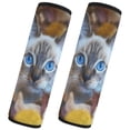 thumbnail image 2 of WOBOGO Blue Eyes Cat Seat Belt Cover 2 Piece Soft Comfort Driving Shoulder Pad Suitable for All Cars and Backpacks, 2 of 8