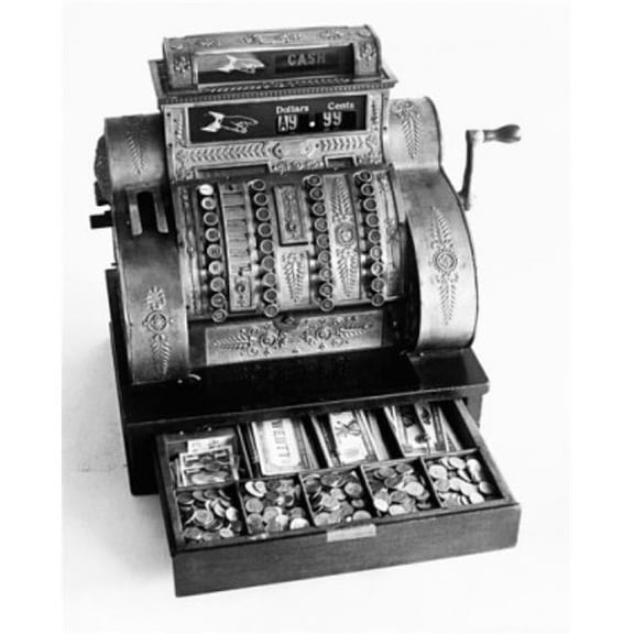 Superstock SAL25516100 Close-Up of An Antique Cash Register Poster Print, 18 x 24