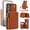 Brown, variant on Compatible with Samsung Galaxy S21 FE 5G Wallet Phone Case Tempered Glass Screen Protector Wrist Crossbody Strap Stand Credit Card Holder RFID Slot Cell Cover for S 21FE 5G UW Women Girls Rose Gold