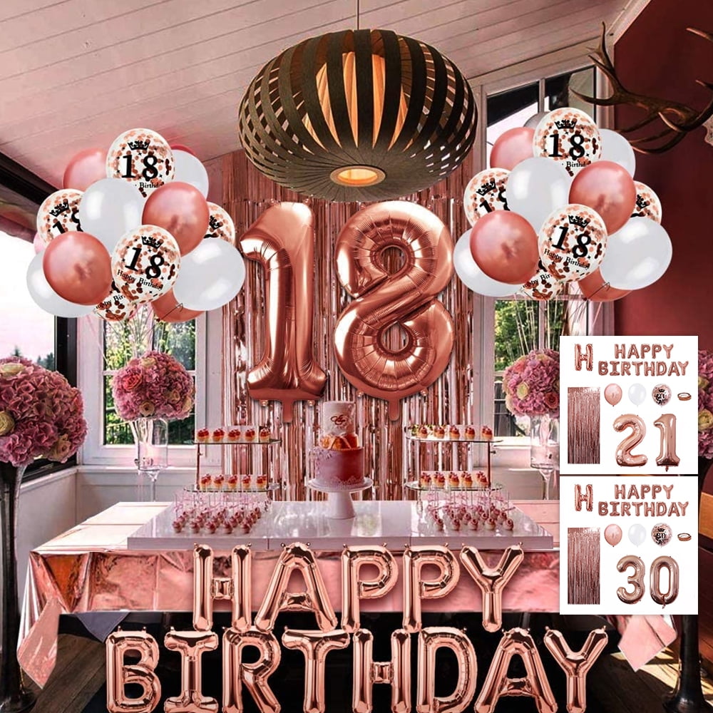 Rose Gold 30th Birthday BuntingThirty Age Party Decorations