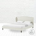 thumbnail image 5 of Rustic Manor Eloisa Linen Upholstered Platform Bed Queen Size, Cream White, 5 of 8