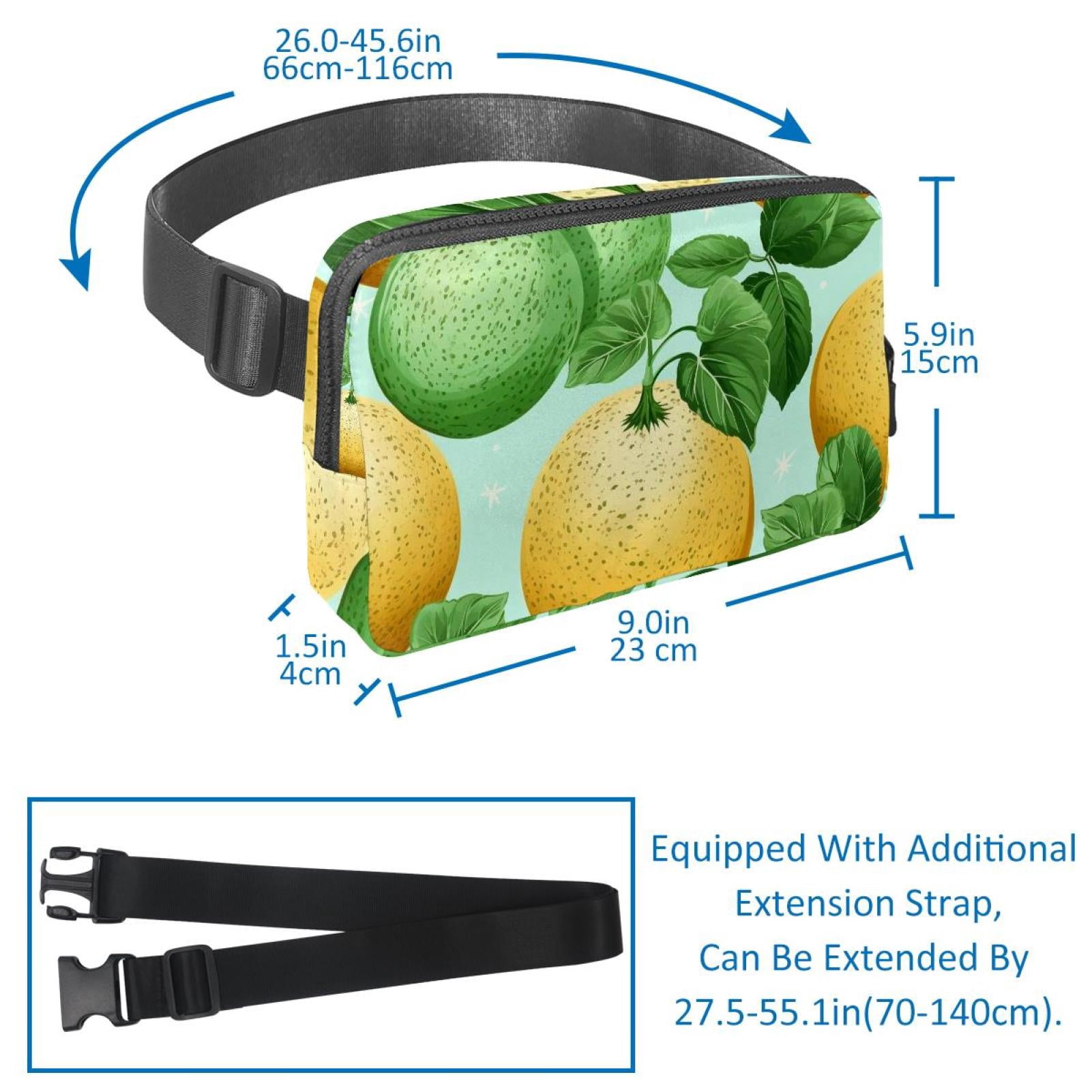 Cantaloupe Lightweight, Adjustable Waist Pack Crossbody Bag Running Belt with Extension Strap - Unisex