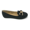 thumbnail image 2 of Victoria K Women's Pindot Gold Buckle Loafer Flats, 2 of 5