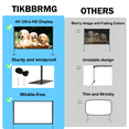 thumbnail image 5 of TIKBBRMG Projector Screen with Stand, 120inch Portable Outdoor Indoor Projection Screen, 16:9 4K HD Movie Screen with Carry Bag, Ropes and Ground Stakes for Backyard, Camping, Theater, 5 of 7