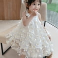 thumbnail image 6 of EnJoCho toddler Flower Dress tops Kids Girls Floral Butterfly Tulle Dress Princess Dresses White Halterneck Clothes Baby Kids Summer Casual Party Dresses 5-6 Years, 6 of 9