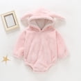 thumbnail image 2 of BLVB Newborn Baby Girl Boy Easter Outfit Cute Hooded Jumpsuit Romper Fleece Hoodie Bodysuit Overall Clothes(Pink,12-18 Months), 2 of 9
