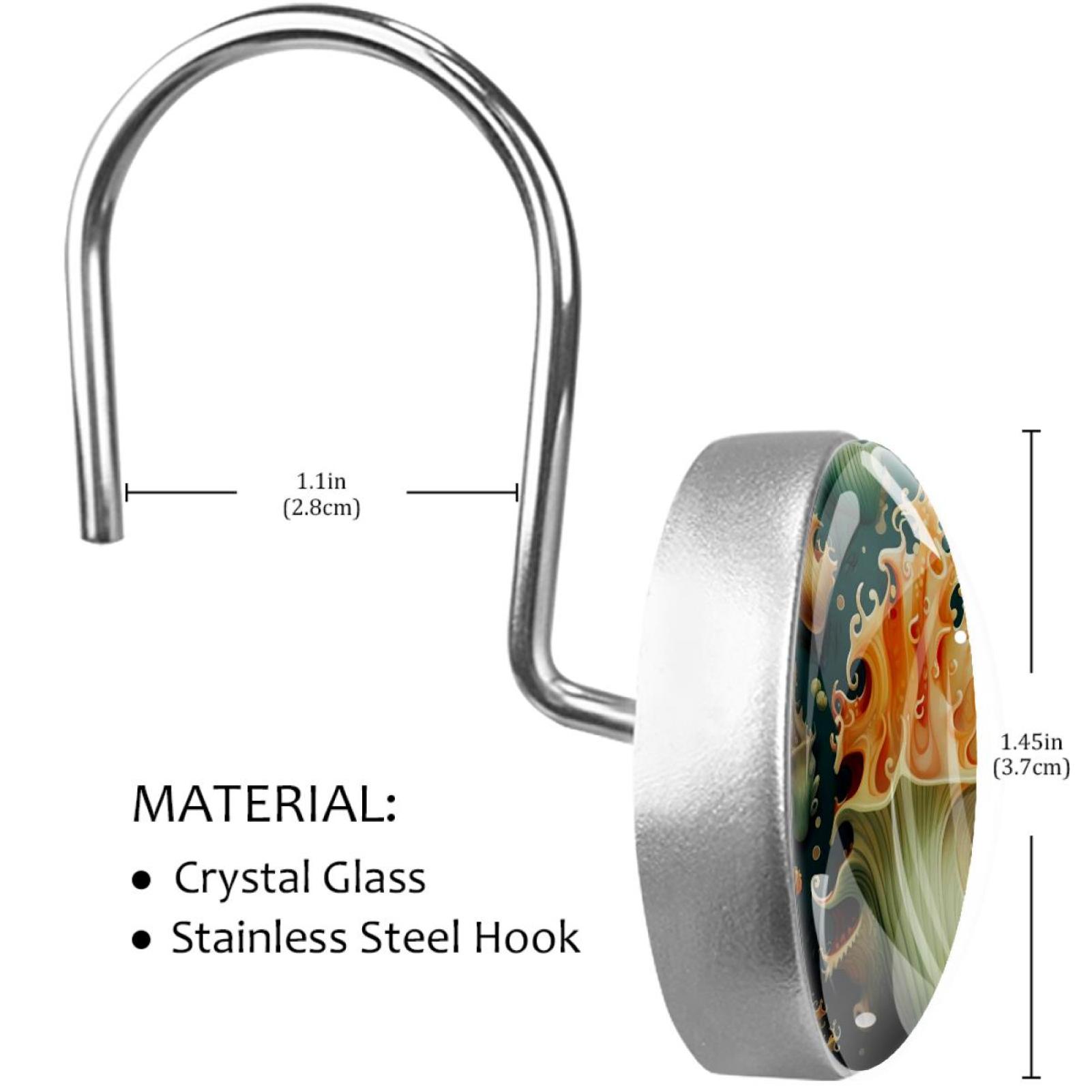 HemaKayy 12 Pcs Decorative Shower Curtain Hooks - Stainless Steel Rings for Bathroom Décor - Easy Glide & Secure Hold - Perfect Decoration for Bathroom Shower Rods - Ocean Sea Slug