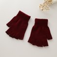thumbnail image 2 of Guardurnaity 1 par de guantes sin dedos, cubierta de medio dedo de invierno para adultos, calentadores de manos de estilo Simple, cubiertas de manos tejidas guantes y mitones Vino rojo Guardurnaity AP009471-06, 2 of 6