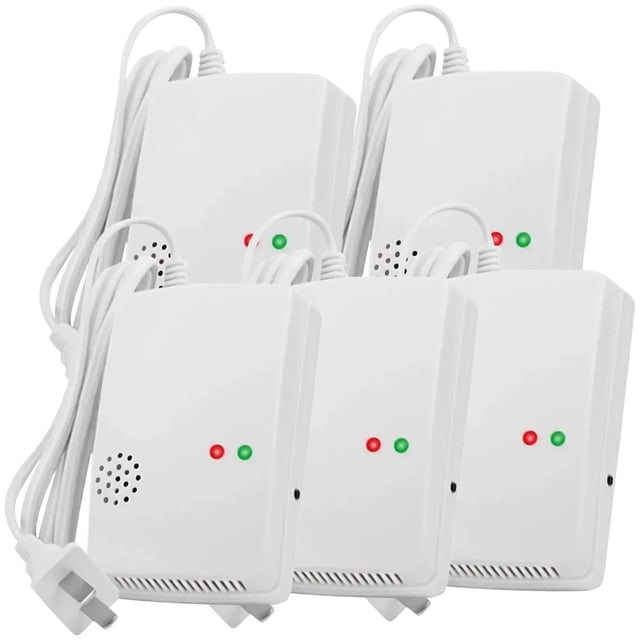 Detector de Gas VentDepot DetectoGas 5 Pieza Gas Alarma 85dB 15% LEL 220V 50Hz CA Blanco.