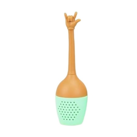 

DANMENG Flash Deals Of The Day Desktop Ornament Silicone Gesture Tea Infuser Creative Silicone Top Tea Strainer Novel Home Tea Filter 1Pc (A）