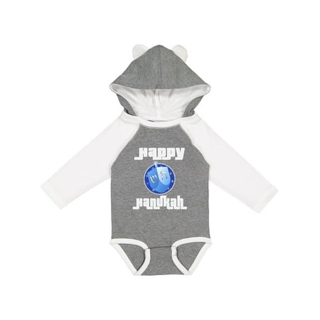 

Inktastic Happy Hanukkah Dreidel Gift Baby Boy or Baby Girl Long Sleeve Bodysuit