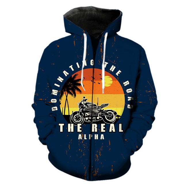 Sudadera con capucha y cremallera para hombre, estilo punk, de dibujos animados, con estampado 3D, estilo informal, para adolescentes