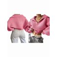 thumbnail image 3 of Women Long Sleeve Sweaters Oversized Stretch Fitted Pullover Sweater Ribbed Solid Color Knit Jumper Tops Pink S, 3 of 7
