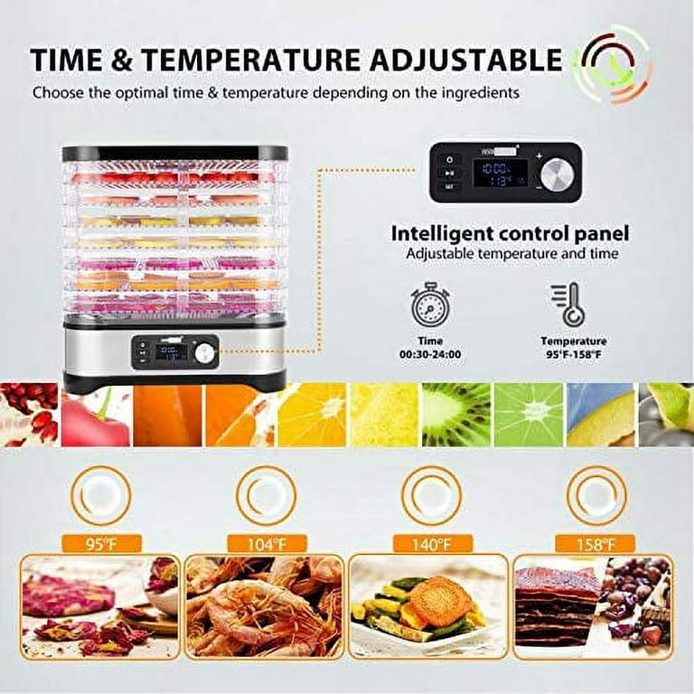  VIVOHOME Food Dehydrator, Electric 8 Trays Hydrator Machine  with 72H Digital Timer and Temperature Control for Fruit Vegetable Meat  Jerky Herb Beef Mushroom: Home & Kitchen
