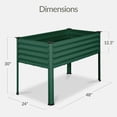 thumbnail image 2 of Best Choice Products 48x24x30in Elevated Galvanized Metal Garden Bed w/ Corner Protectors - Dark Green, 2 of 9