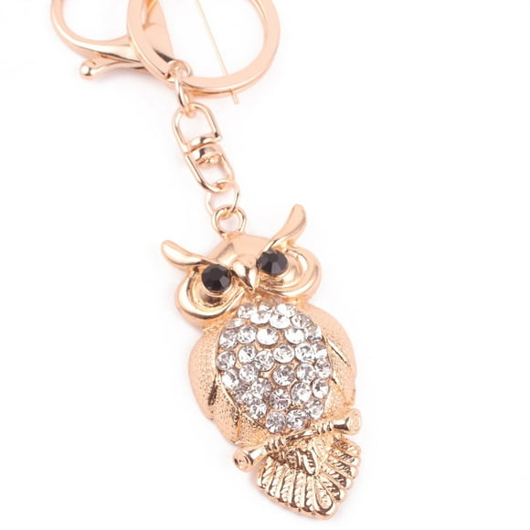 Key Plush Keychain Rhinestone Owl Car Pendant Cute Ring Bag Key Key Chain