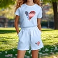 thumbnail image 5 of Amidoa Girls Summer 2 Piece Outfits Cute Floral Short Sleeve and Casual Shorts Kids Clothing Set Light Blue Size 3T, 5 of 5