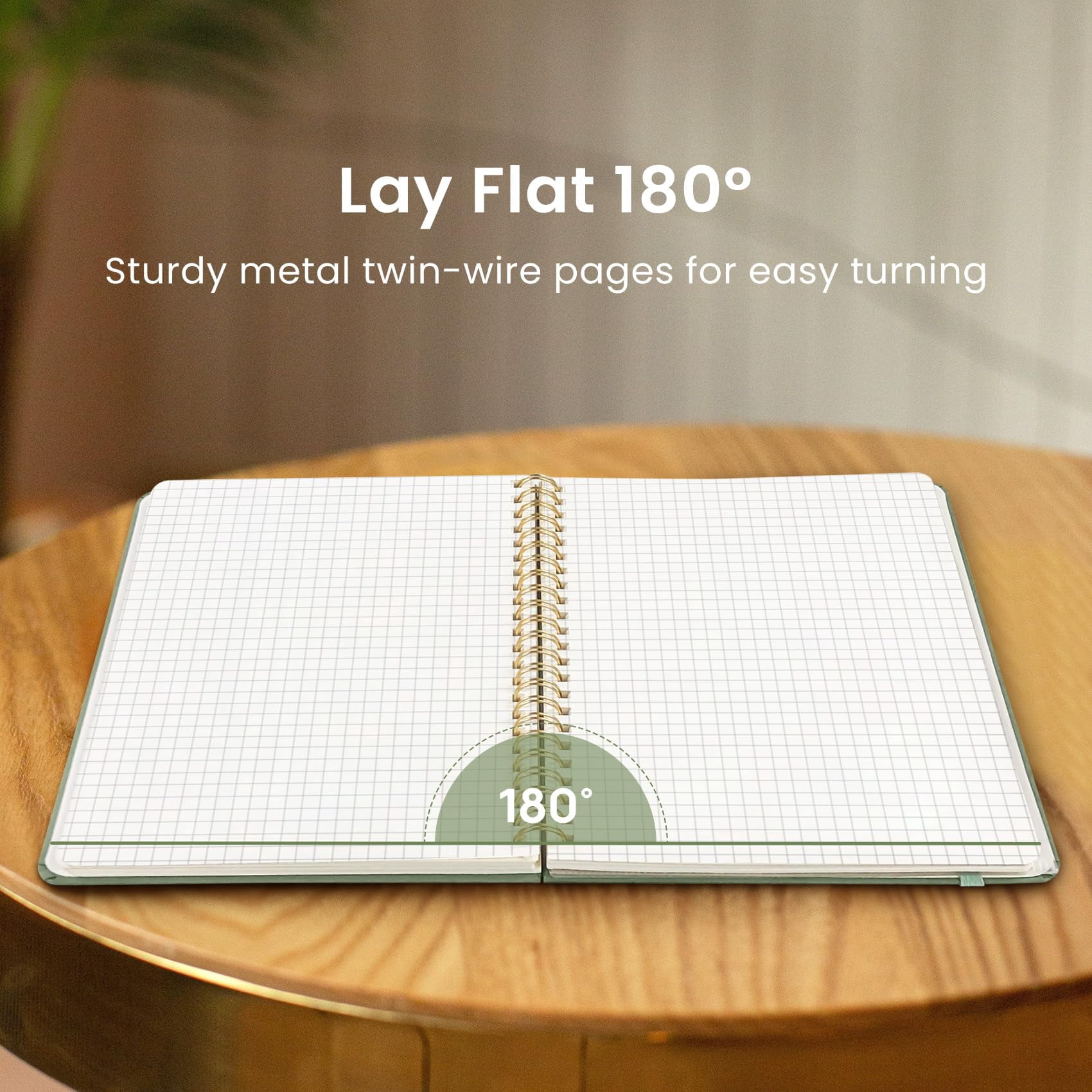 Graph Spiral Journal Notebook For Women & Men  140 Pages Paper Hardcover Planning Tracking Journals Graphing A5(5.7" X 7.9") - Green