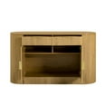 thumbnail image 5 of 55" Modern striped Sideboard Buffet Cabinet with Storage, Curved Storage Cabinet with 3 Doors & 2 Drawers, Modern Accent Coffee Bar Cabinet Console Table for Kitchen, Entryway, Natural, 5 of 9