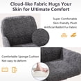 thumbnail image 3 of PAPROOS Vanity Chair with Back, Adjustable Swivel Makeup Desk Chair with Wheels and Arms, Fluffy Home Office Task Chair with Artificial Rabbit Hair for Bedroom, Dorm, Study Room, Gray, 3 of 9