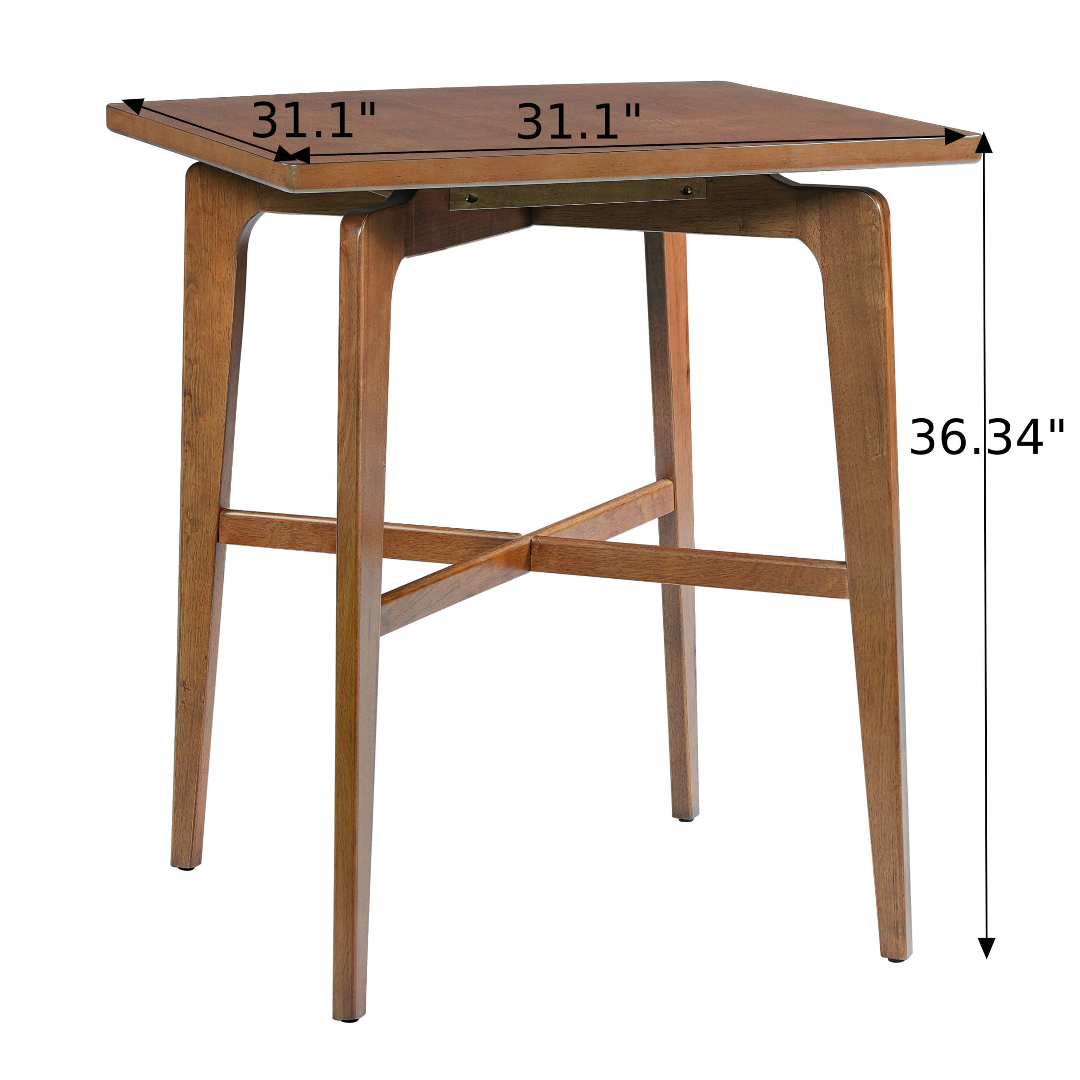 Christopher Knight Home 36"H Square Wooden Bar Table for Kitchen, Dining Room or Home Bar, Walnut