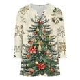 thumbnail image 5 of Fashion Fall Saving LiMoi Women's V Neck Christmas Shirt with 3/4 Sleeve and All Over Tree Print Tees Tshirts Tops Blouse My Items, 5 of 5