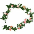 thumbnail image 1 of Simulado Rose Vine Decoración Colgante Flor Falso Enrollamiento Flor Enredadera Flor de plástico de interior Aire Acondicionado Tubería Plantas Refugio, 1 of 2