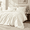 Cream White-Twin (68" x 90"), variant on Sliver Gray King (104" x 90") Tencel Lyocell Duvet Cover Set