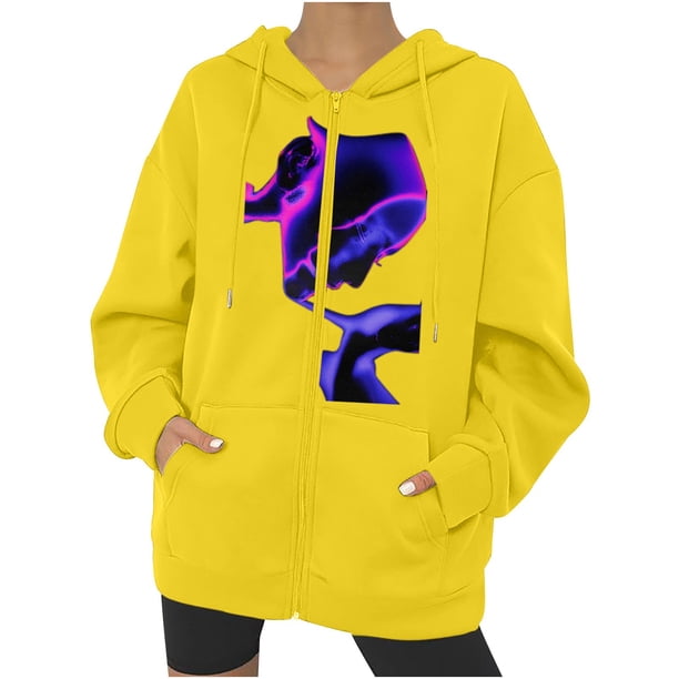 Abrigo con capucha para mujer, estampado de Festival, Otoño Invierno, prendas de vestir exteriores con cremallera, chaqueta holgada con capucha Punk, abrigo, sudaderas con capucha, abrigo Odeerbi ODB-2