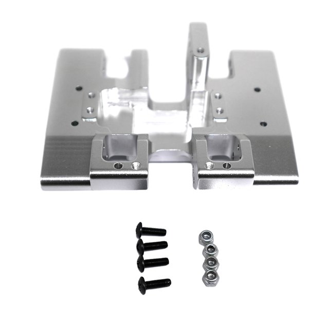Placa de deslizamiento Vogacara RCGOFFLOW Aleación de aluminio Soporte de caja de cambios 1/10 Rc Plata