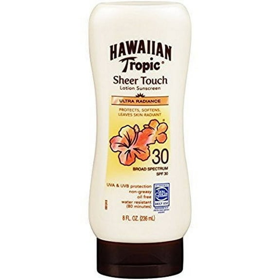 Hawaiian Tropic Sheer Touch Ultra Radiant Broad Spectrum SPF30, 8oz, 3-Pack