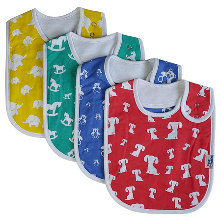 Absorbent Bib - Cotton Baby Bibs Large Toddler Absorbent Snap Button Bibs for Reflux Drool. Teething and Feeding Bib
