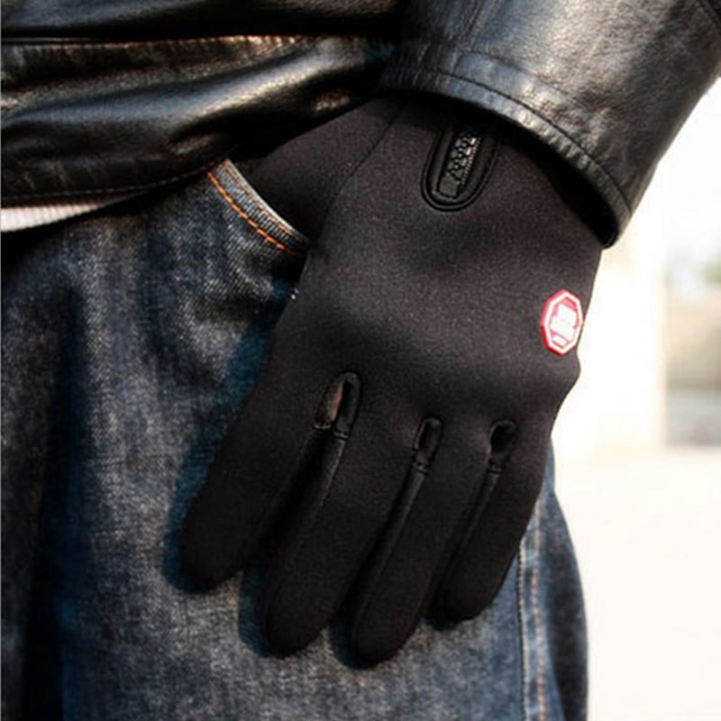 Redcolourful Unisex Winter Warm Cold Weather Outdoor Cycling Driving Windproof Fleece Gloves Black L by