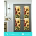 thumbnail image 5 of Window Privacy Film Summer Sunflowers Stained Glass Window Film Decorative Sun Block Window Cover Red Yellow Floral Leaf Wood Grain Window Clings Static Adhesive Sticker for Bathroom 17.7"x78.7", 5 of 7