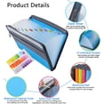 thumbnail image 4 of Homeminion Accordion Folder,Accordion File Organizer with Zip Closure Expanding File Folder 13 Pockets Portable Letter A4 Paper Accordion File Organizer for School Office Documents（Blue）, 4 of 6