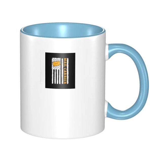Taza de cerámica para café, té y trabajo de oficina, con la bandera de EE. UU., patriótico, para trabajadores postales