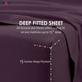 thumbnail image 3 of 1000TC Short Queen Size 4PC Sheet Set - Premium 1000-Thread-Count 100% Egyptian Cotton, Fit Upto 15 inches Deep Pockets Mattress - Plum, 3 of 7