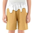 thumbnail image 2 of BloomJoy Big Kid Ice Cream Shorts 2-14T Boy Girl Elastic Waist with Pockets Summer Cool Preppy Ice Cream Baseball Shorts 11-12 Years White Summer Shorts, 2 of 5