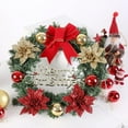 thumbnail image 4 of Norbi Merry Christmas Wreath with Lights 11.81 Inch Pre-lit Christmas Wreath with Big Bow Christmas Flower Artificial Xmas Wreath Hanging Ornament for Door Wall Window Battery Operated, 4 of 7