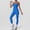 Blue, variant on Workout Jumpsuits for Women Adjustable Spaghetti Strap Leggings Bodysuit Square Neck Sleeveless One Piece Yoga Unitard